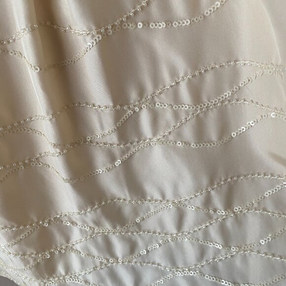 Talbots Ivory Cream Pleated Circle Skirt sequin 10 romantic whimsical soft full - Picture 7 of 14